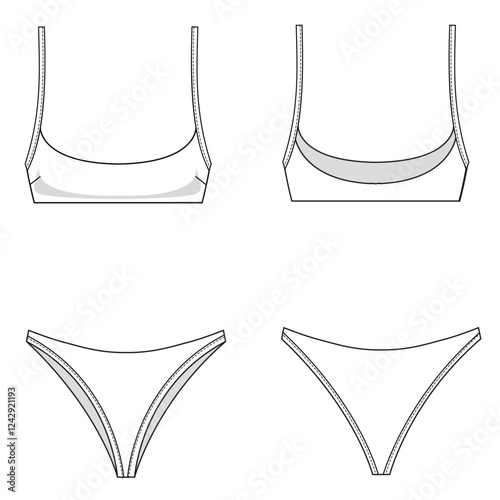 woman swim suits body suits mockup template clothing vector design