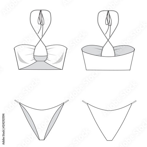 woman swim suits body suits mockup template clothing vector design