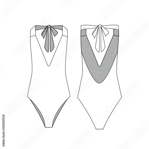 woman swim suits body suits mockup template clothing vector design