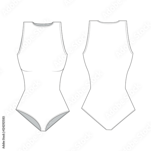 woman swim suits body suits mockup template clothing vector design