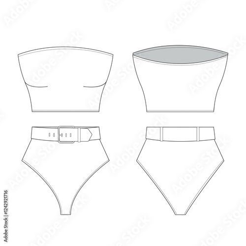 woman swim suits body suits mockup template clothing vector design