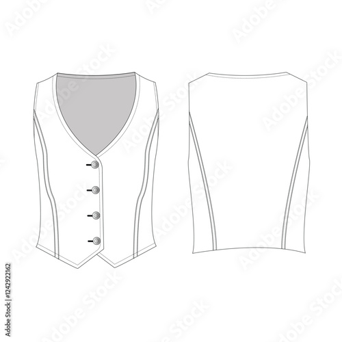 woman vest mockup template clothing vector design