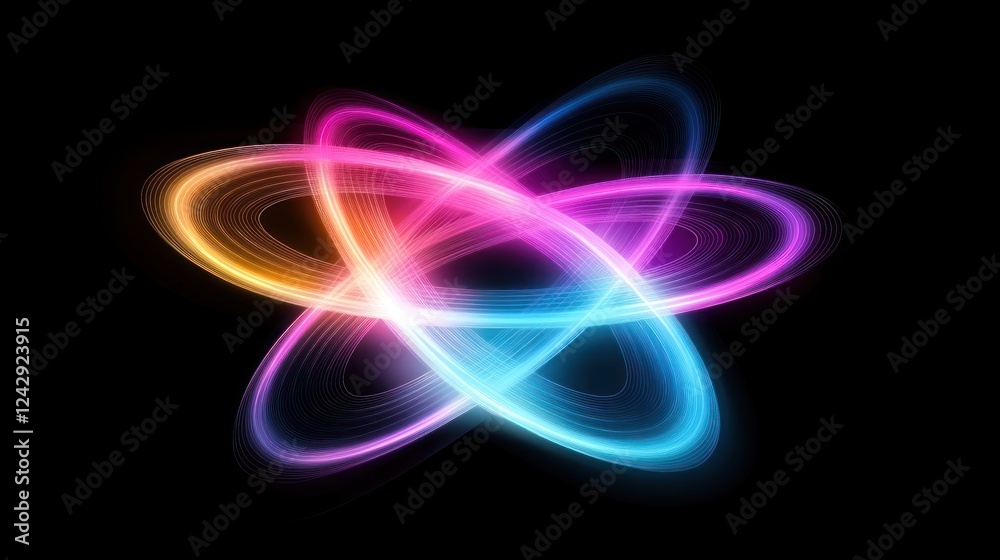 Abstract Colorful Light Trails Intertwined Design Abstract Colorful Light Trails Intertwined Design