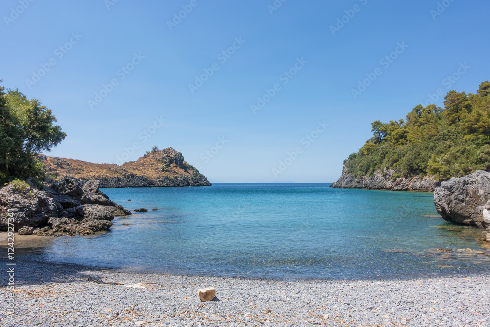 Fototapeta premium Amazing scenery by the sea in North Evia, Greece, in Sarakiniko bay 