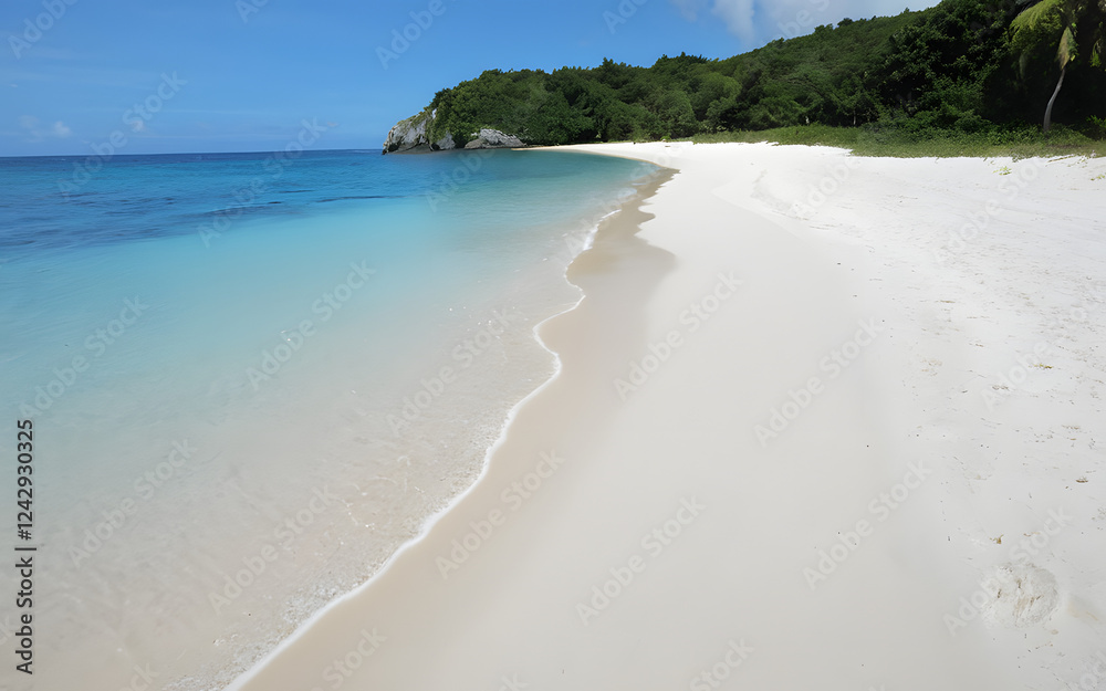 Secluded beach with soft white sand Secluded beach with soft white sand