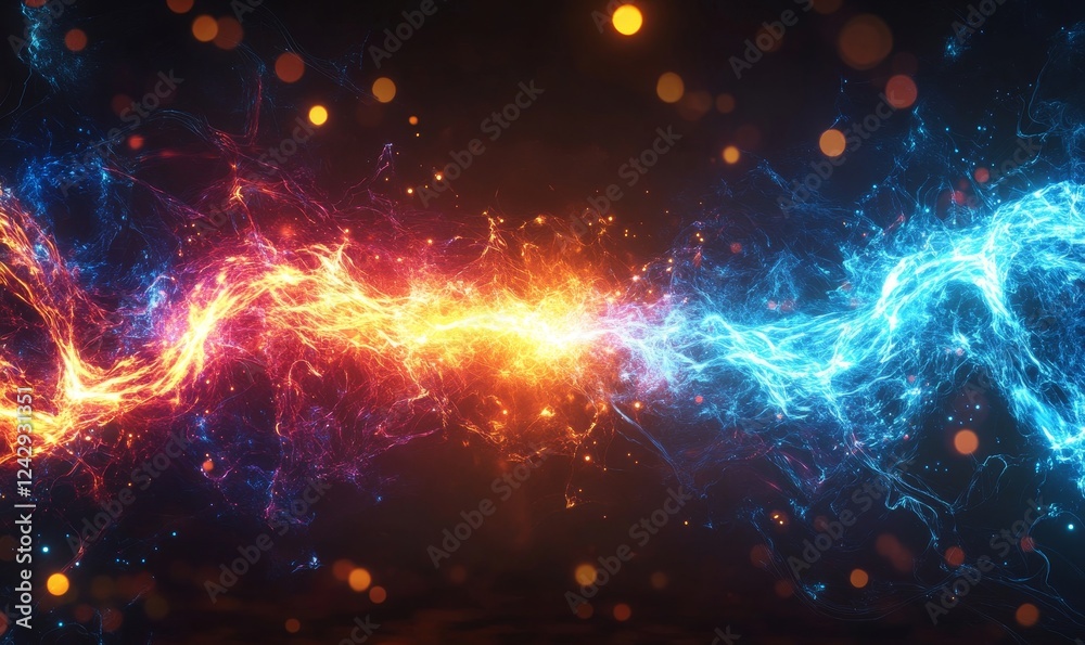 Abstract Energy Forms in Neon Lights, Generative AI Abstract Energy Forms in Neon Lights, Generative AI