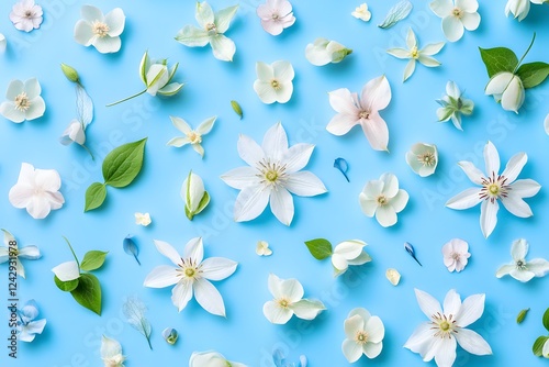 Floral Design: Blue Background Blooms
