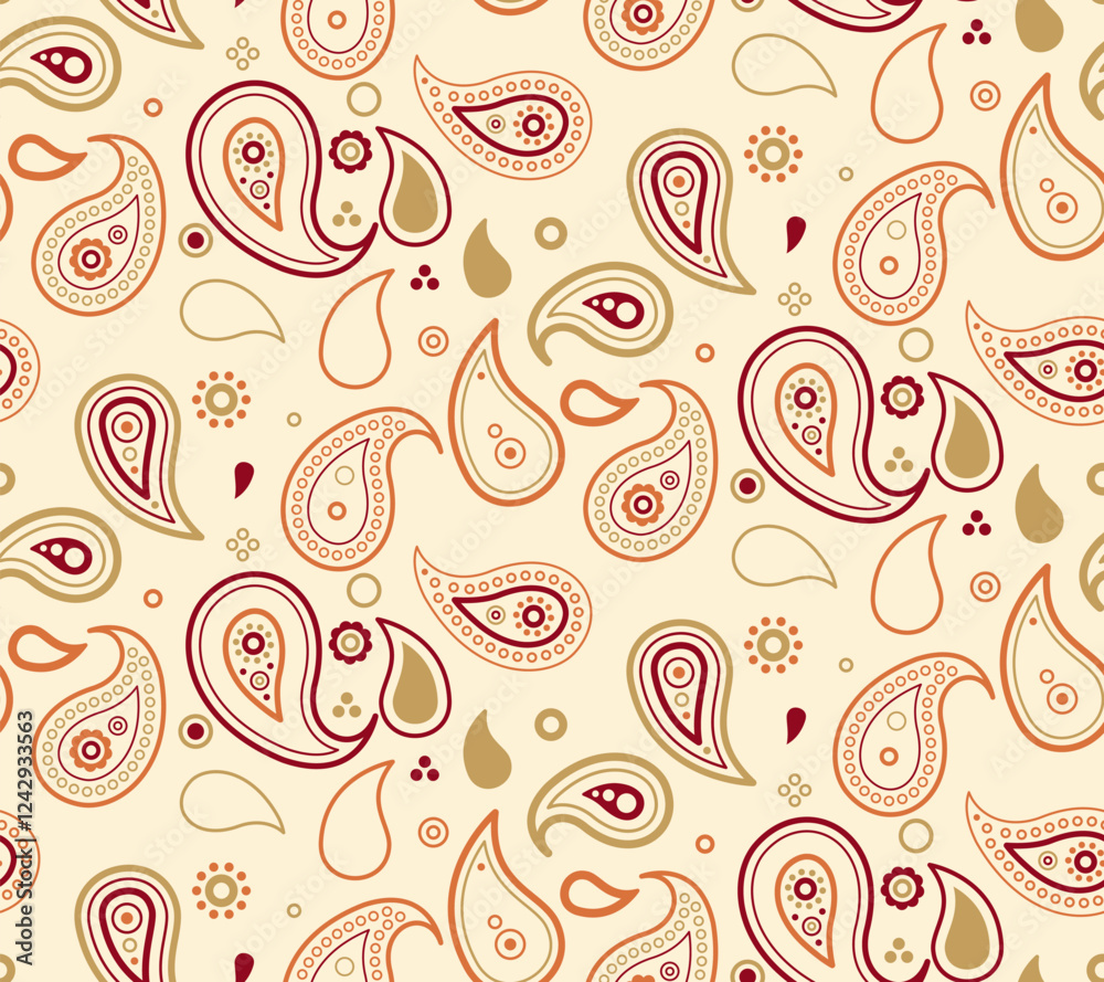 Fototapeta premium Design leaf by springtime paisley. Asian cool by elegant motif. Simplicity idea and complexity wear.