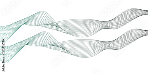 You're envisioning an **abstract wave design** for a **brochure, flyer, banner, or template**, featuring **grey and blue wavy lines blending** on a **white background**. This would have a **futuristic