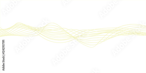 Abstract silky green and orange waves design with smooth curves Flowing yellow and green abstract waves on a white background. Modern abstract glowing wave background. black blue wavy tech lines 