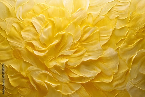 Golden Flower Petals Abstract Art