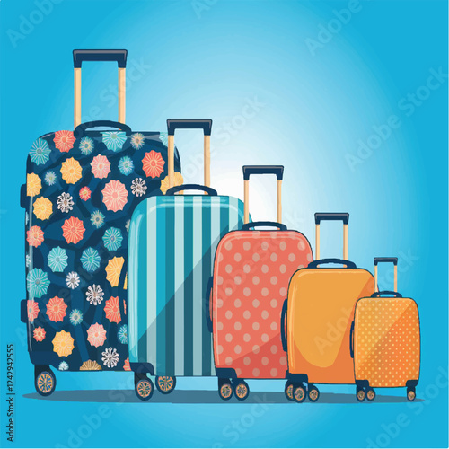 illustration, vacation, summer, journey, suitcase, trip, holiday, luggage, travel, vector, tourist, tourism, isolated, baggage, drawing, bag, doodle, graphic, design, plane, tour, business, art, icon,