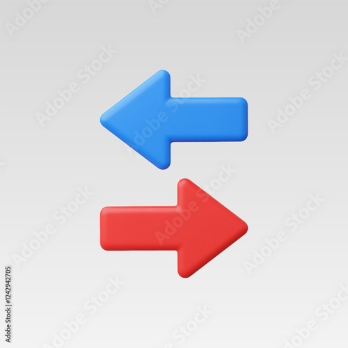 3d Realistic Arrow Left and Right vector illustration