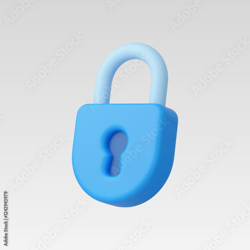 3d Realistic Locked Padlock vector illustration