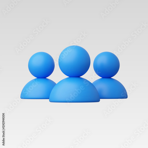 3d Realistic Group of people, Team work concept vector illustration
