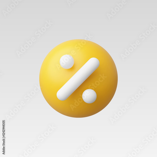 3d Realistic Percentage icon vector illustration