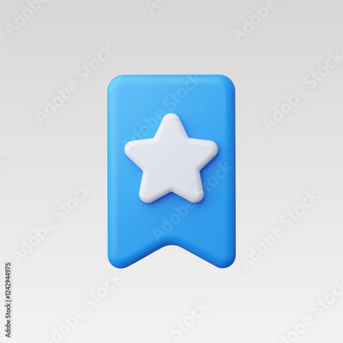 3d Realistic Star with book mark icon vector illustration