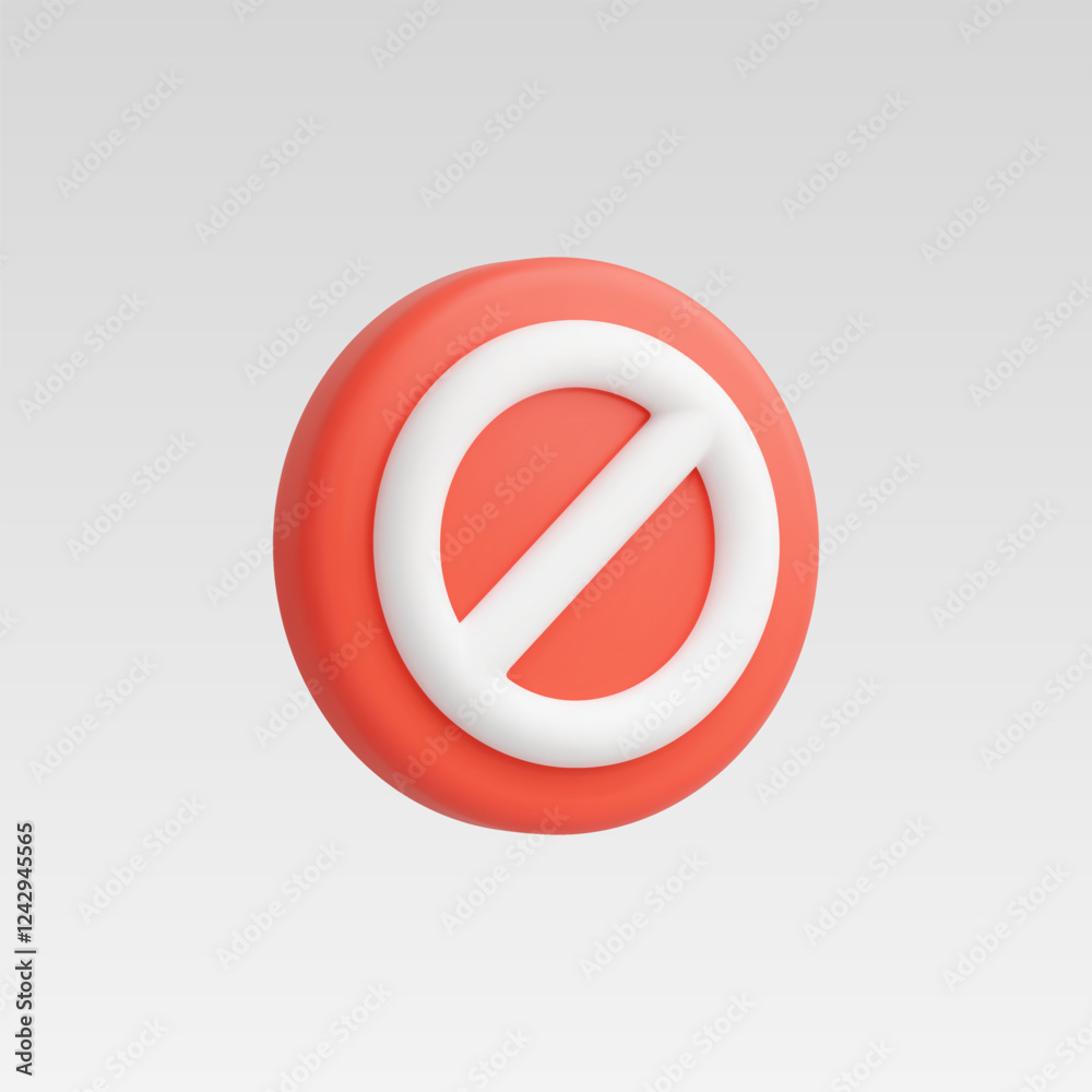 3d Realistic Banned icon vector illustration 3d Realistic Banned icon vector illustration
