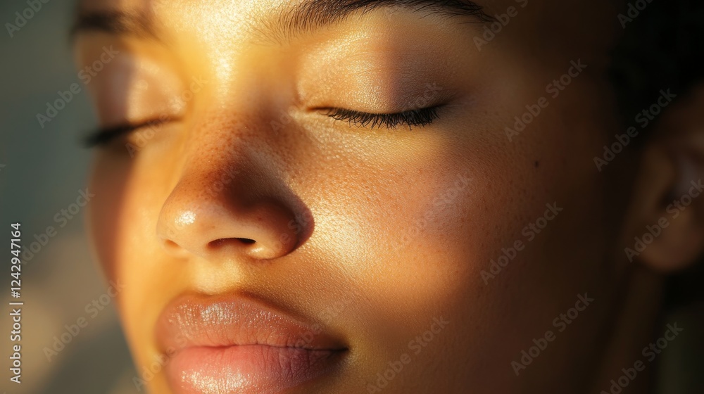 Fototapeta premium facial pain documentation, dental healthcare photography, natural skin tones, elegant portrait style, soft environmental lighting, medical condition visualization, professional close-up technique,