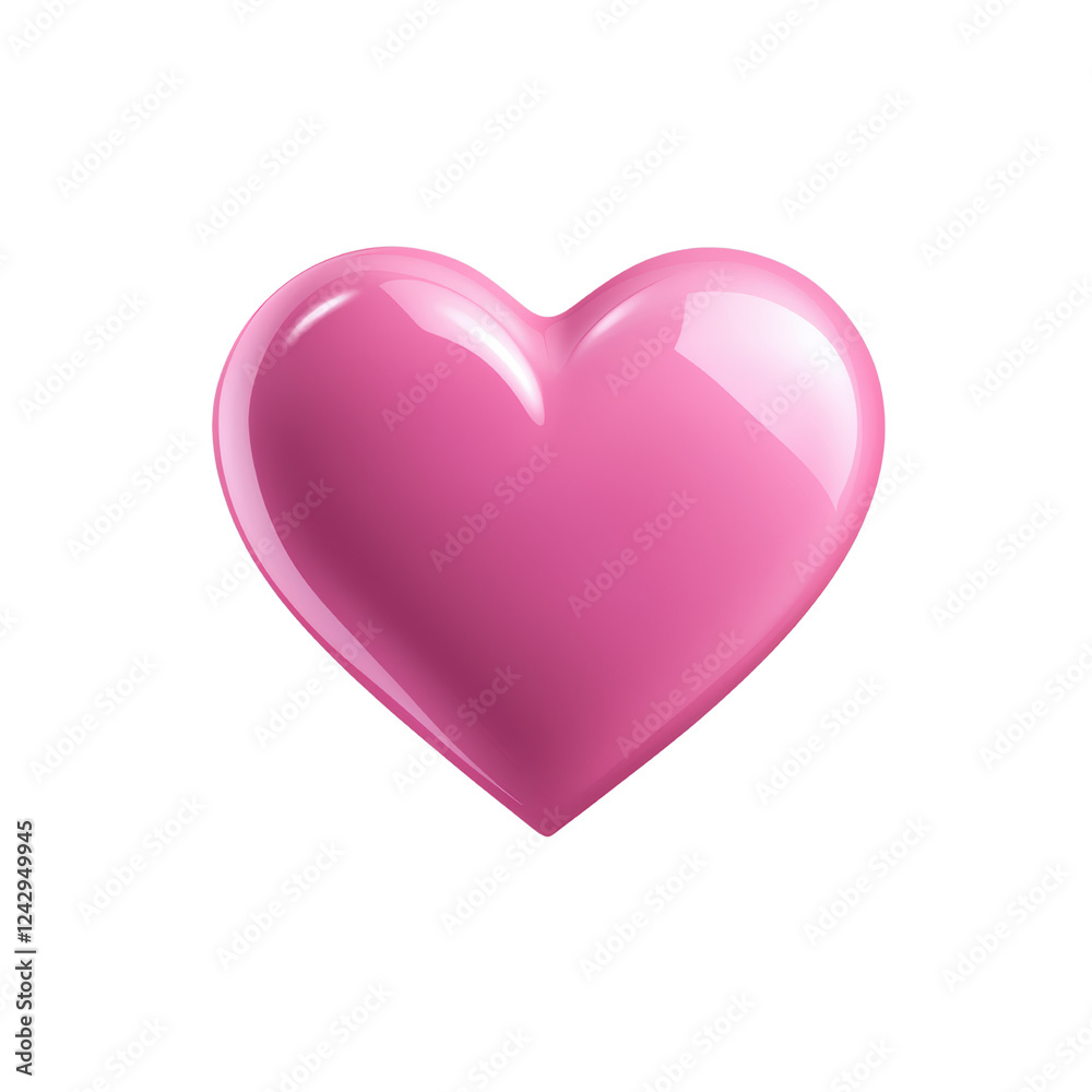 Glossy Pink Heart Shape Isolated on Transparent Background, cut out Glossy Pink Heart Shape Isolated on Transparent Background, cut out