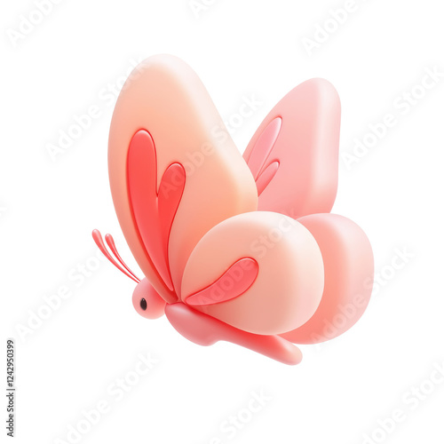 Soft Pink Butterfly Graphic Design for Nature and Beauty Themes, cut out