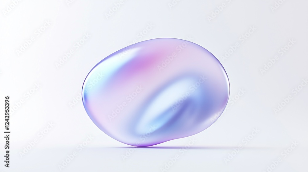 Obraz premium Iridescent Pearl Sphere Abstract 3D Render