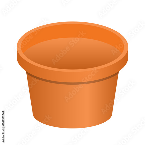 Simple Orange Terracotta Plant Pot Illustration