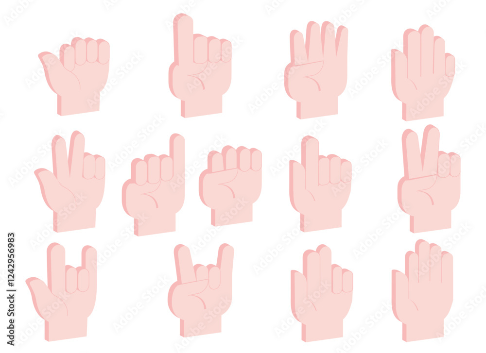big collection of vector isometric hand gestures big collection of vector isometric hand gestures