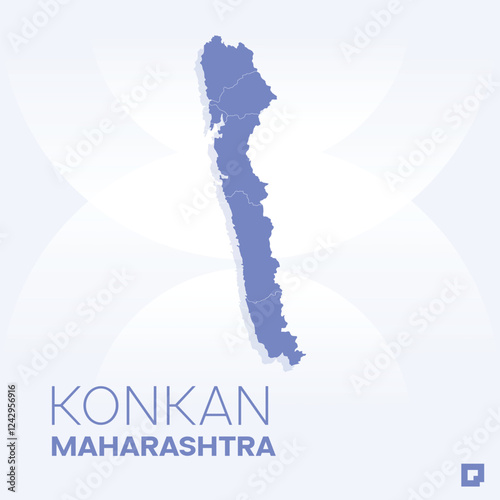Konkan vector map, Vector map of Konkan, editable eps, AI files, Vector illustration of Konkan vector map