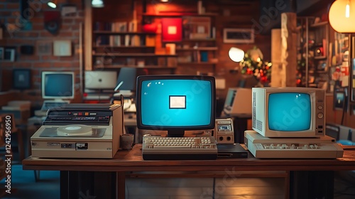 Vintage Computer Display in Cozy Setting