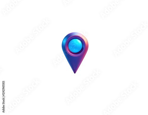 Modern 3D location pin with gradient tones, ideal for maps and digital applications Free Download Modern 3D location pin with gradient tones, ideal for maps and digital applications - GFXLoad