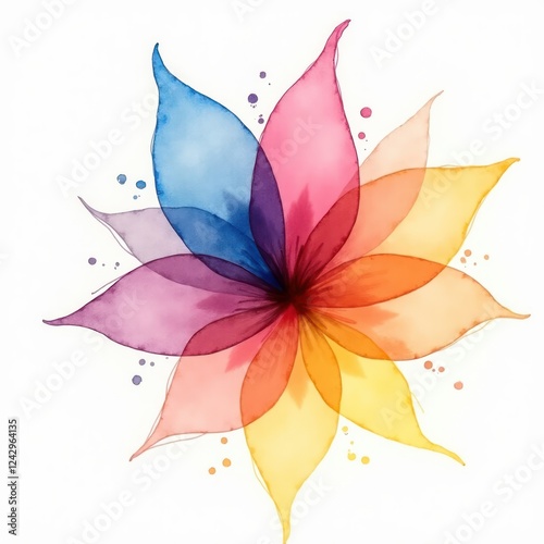 Vibrant Watercolor Flower Explosion photo