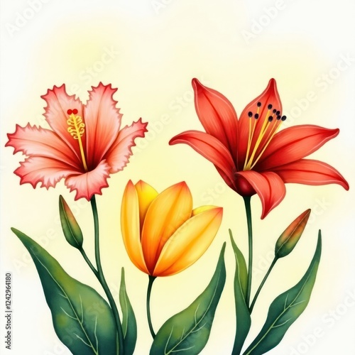 Vibrant Watercolor Flower Explosion