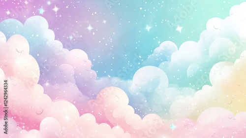 Whimsical Cozy Pastel Design with Subtle Sparkles and Magical Touch, Generative AI photo