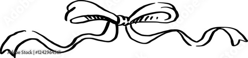Ribbon hand drawn illustration.