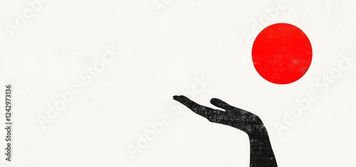 In a retro collage style, a woman uses her palm to make a NO sign, signifying a STOP motion, domestic violence advocacy, abortion rights, and the fight against discrimination. The design is