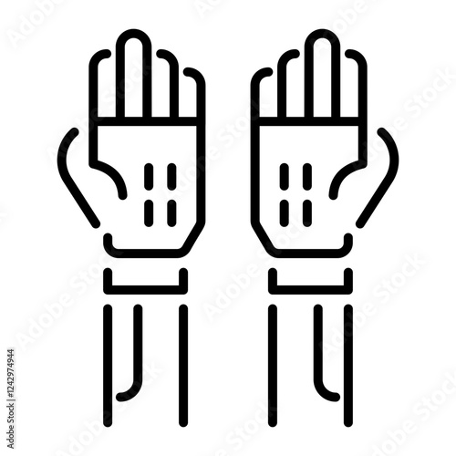 Grip gloves icon in linear style 