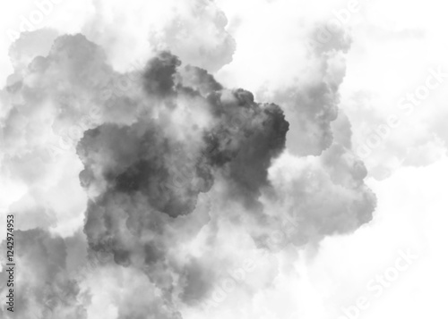 black smoke and cloud pollution spreading on background	