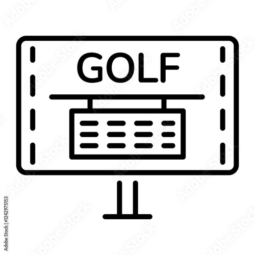 Golf scoreboard icon in linear style 