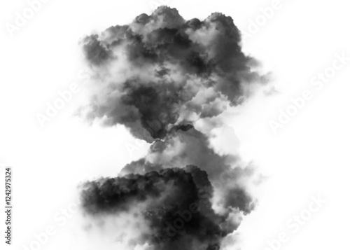 bad smoke pollution spreading on transparency background	