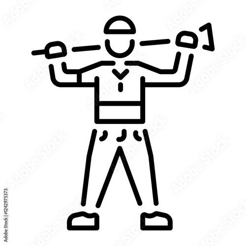 Golf enthusiast character icon in line style 