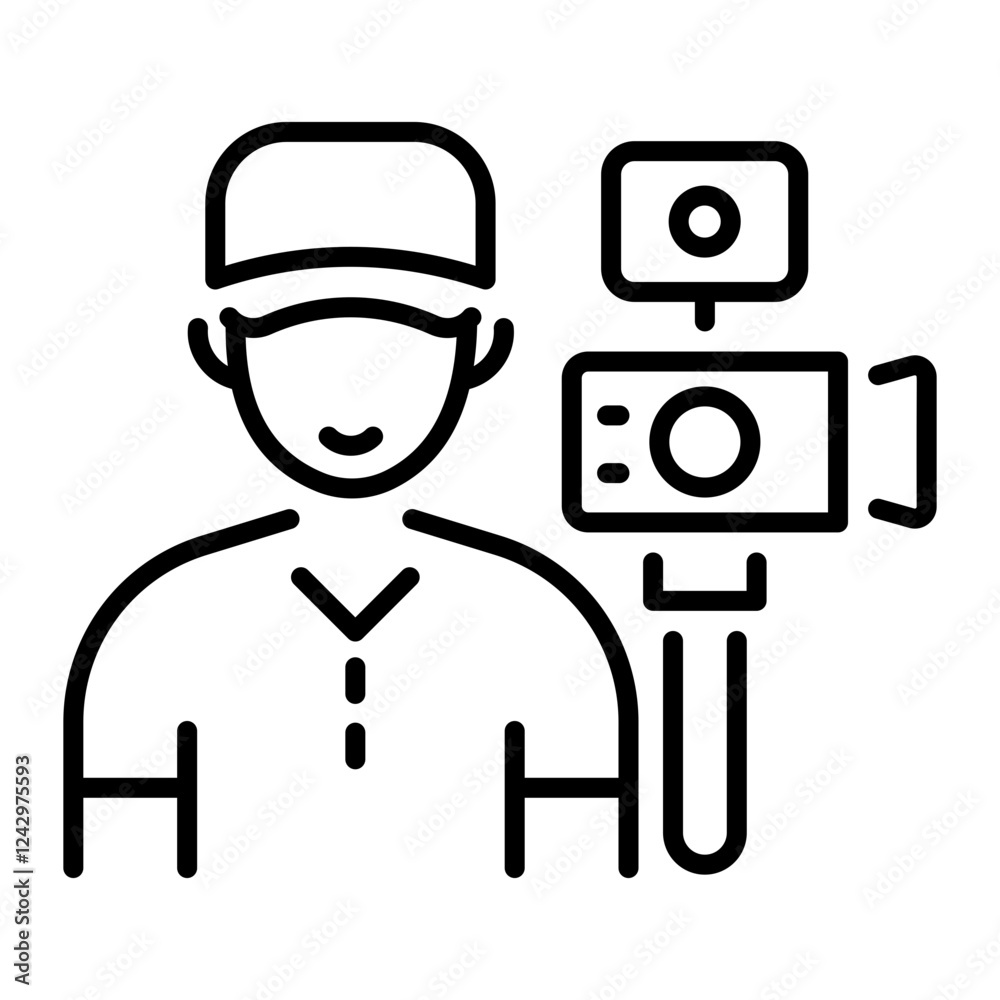 A line style icon of a vlogger A line style icon of a vlogger