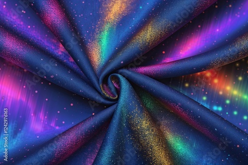 Luminous Textured Fabric Background with Cosmic Digital Noise and Vivid 80s and 90s Color Mixing Design photo