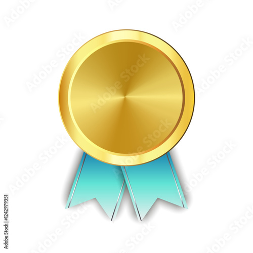 Award medals, gold, silver, and bronze medals on transparent background
