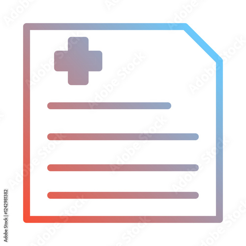 Medical Record Icon with Gradient Color Design
