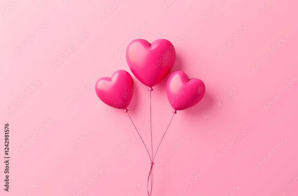 Valentine's Day Card with Heart Patterns pink background. AI Generative Valentine's Day Card with Heart Patterns pink background. AI Generative