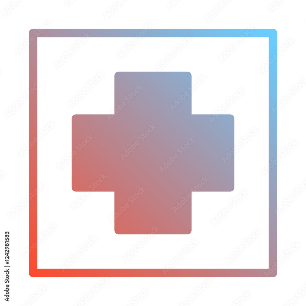 Gradient Medical Symbol in Square Border Design Gradient Medical Symbol in Square Border Design
