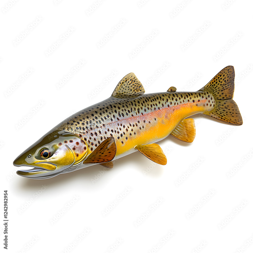 Fototapeta premium trout fish on white background