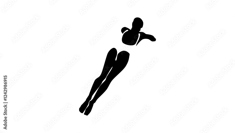 Woman taking tan, black isolated silhouette Woman taking tan, black isolated silhouette