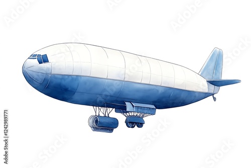 Airship Soaring: Watercolor Flight Fantasy